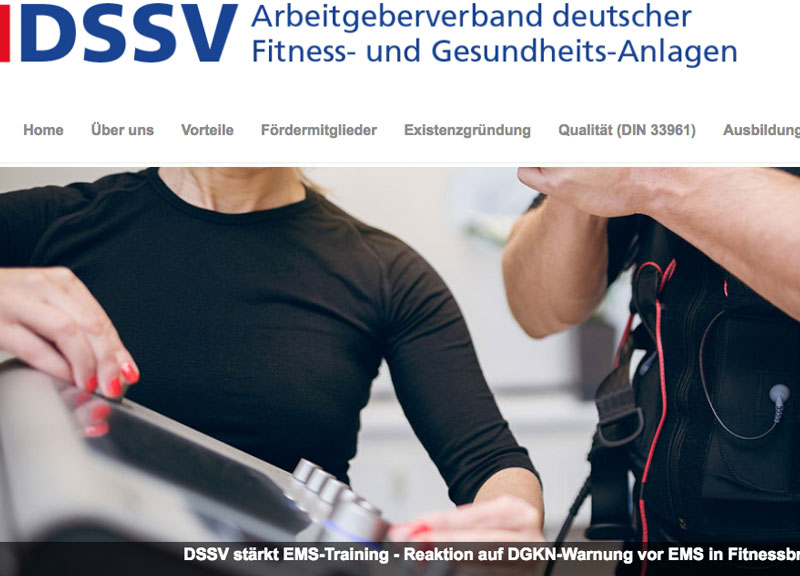 DSSV stärkt EMS-Training - Reaktion auf DGKN-Warnung vor EMS in Fitnessbranche